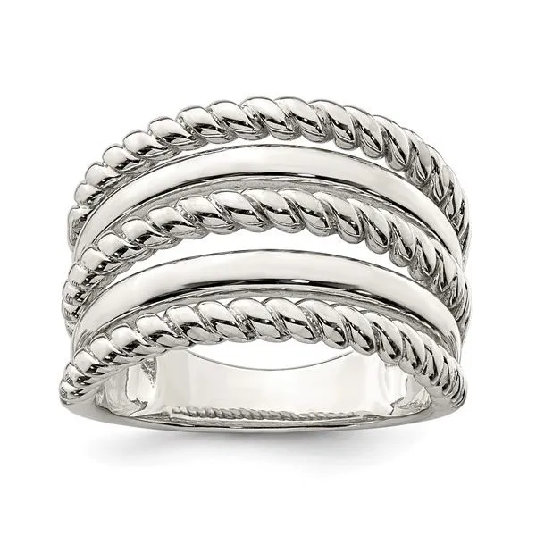 Sterling Silver Polished Twisted Rope Ring Van Adams Jewelers Snellville, GA