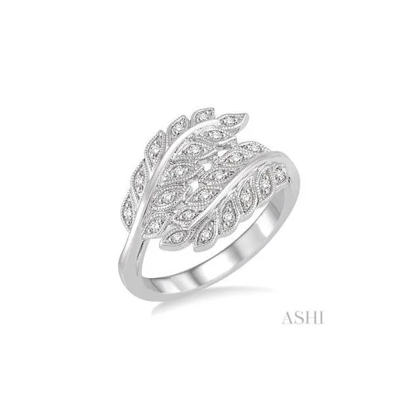 Silver and Diamond Leaf Ring Van Adams Jewelers Snellville, GA