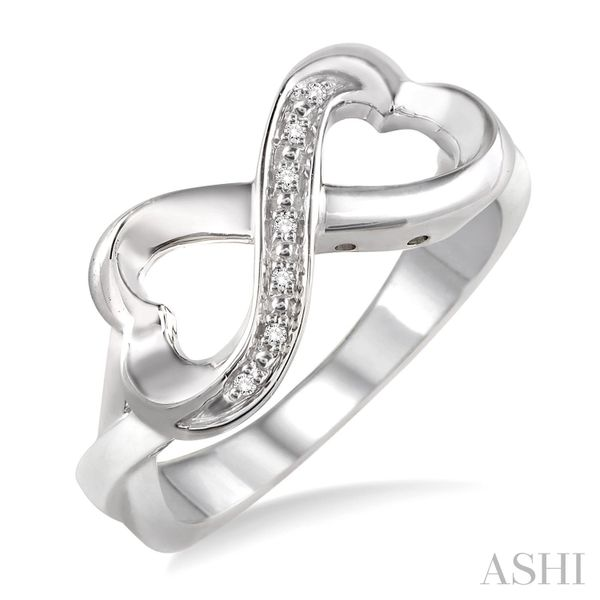 Silver Infinity Heart Shape Diamond Ring Van Adams Jewelers Snellville, GA