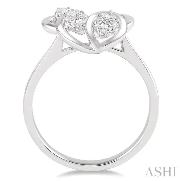 Silver Twice Heart Shape Diamond Ring Image 3 Van Adams Jewelers Snellville, GA