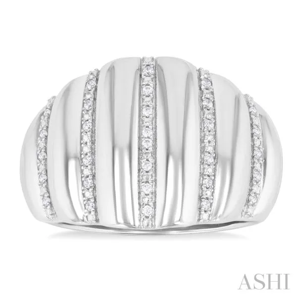 silver bold ribbed diamond fashion wide band Van Adams Jewelers Snellville, GA