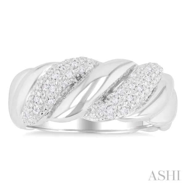 silver bold ribbed diamond fashion ring Van Adams Jewelers Snellville, GA
