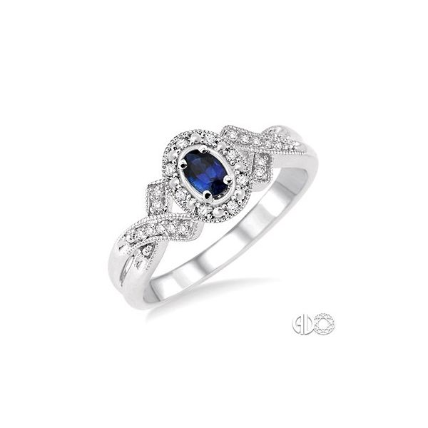 Silver Sapphire and Diamond Ring Van Adams Jewelers Snellville, GA