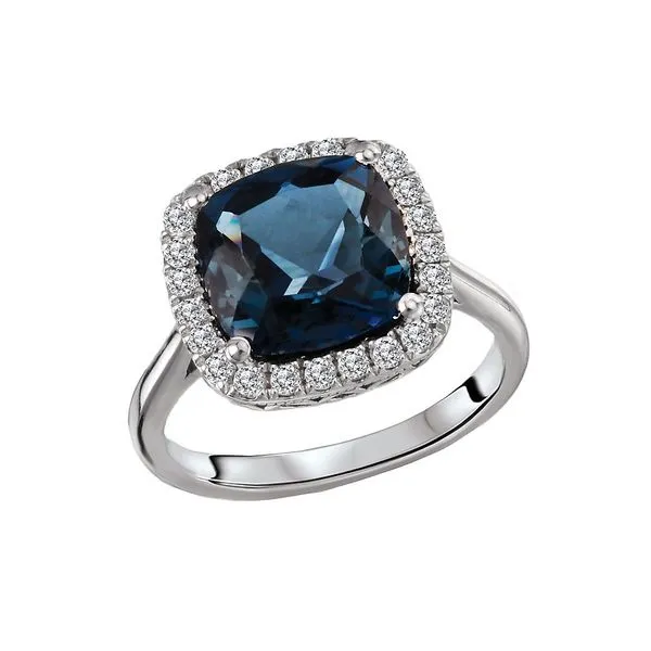 Eleganza London Blue Topaz and White Topaz Ring Van Adams Jewelers Snellville, GA