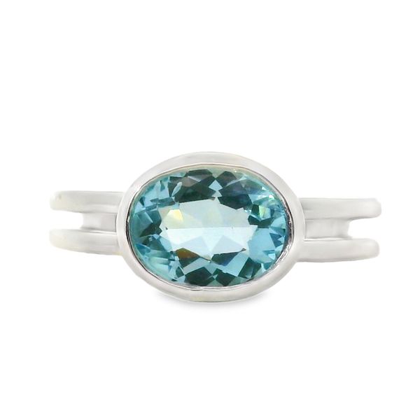 Bezel Aquamarine Ring Van Adams Jewelers Snellville, GA
