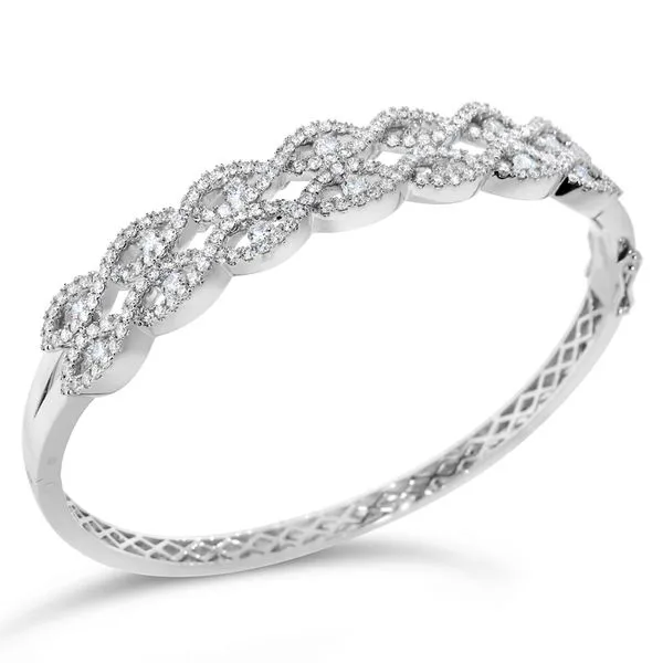 Van Adam's Collection 14K White Gold Diamond Bangle Image 2 Van Adams Jewelers Snellville, GA