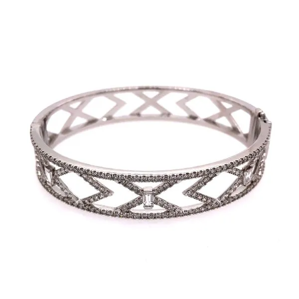 Van Adam's Collection 14K White Gold Diamond Bangle Van Adams Jewelers Snellville, GA