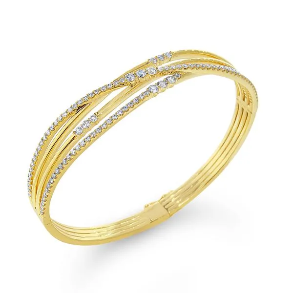 Van Adam's 14K Yellow Gold Diamond Bangle Image 2 Van Adams Jewelers Snellville, GA