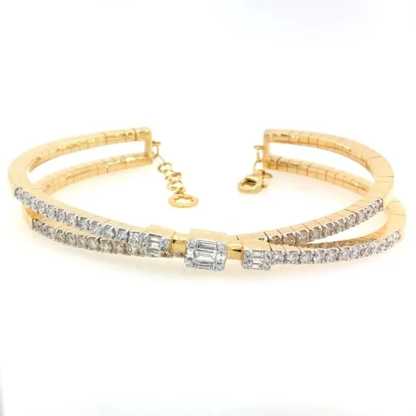 14 Karat Yellow Gold and Diamond Bangle Van Adams Jewelers Snellville, GA