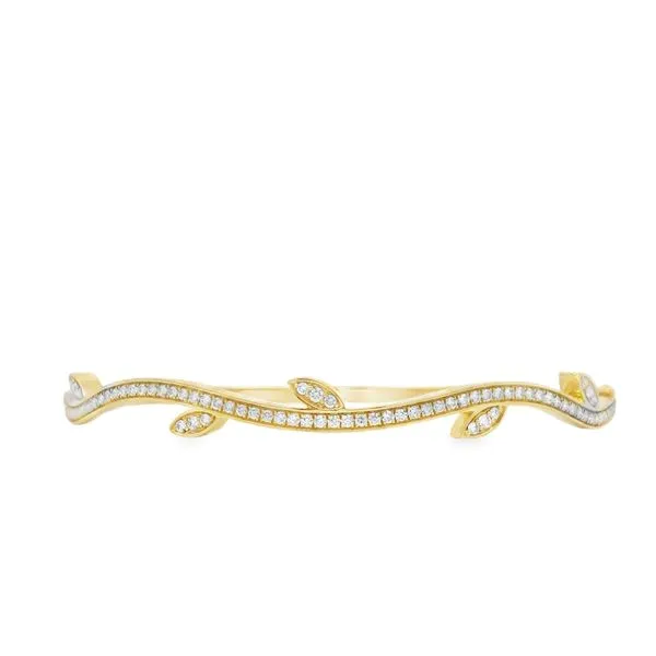 Van Adam's Collection 14K Yellow Gold Diamond Ivy Fashion Bangle Image 2 Van Adams Jewelers Snellville, GA