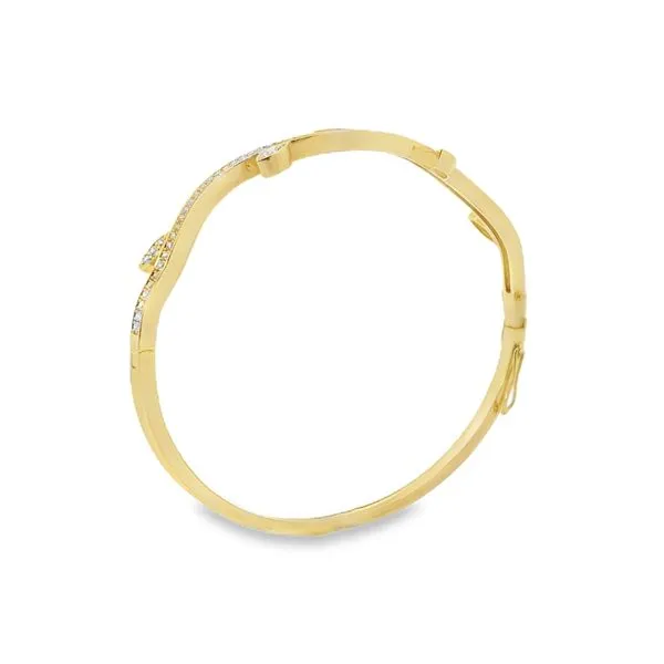 Van Adam's Collection 14K Yellow Gold Diamond Ivy Fashion Bangle Image 3 Van Adams Jewelers Snellville, GA