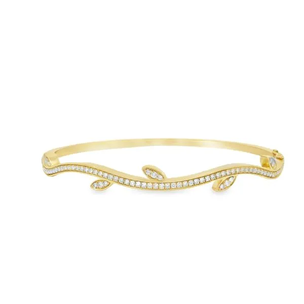 Van Adam's Collection 14K Yellow Gold Diamond Ivy Fashion Bangle Van Adams Jewelers Snellville, GA