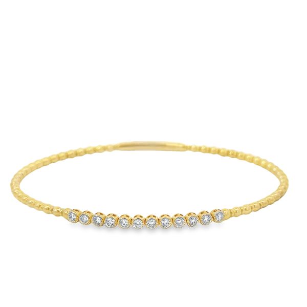 Yellow 14 Karat Diamond Bangle Bracelet Van Adams Jewelers Snellville, GA