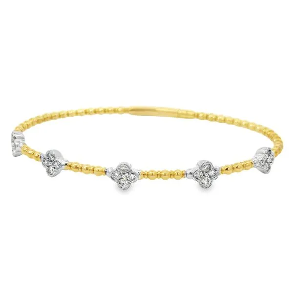 White And Yellow 14 Karat Diamond Bangle Van Adams Jewelers Snellville, GA