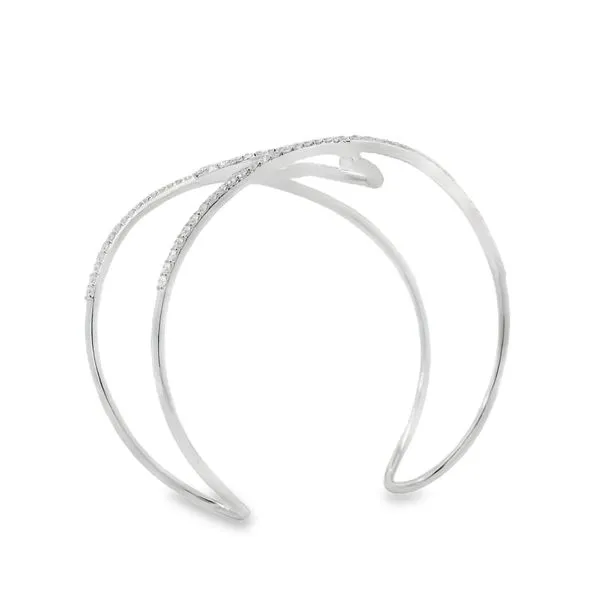 WHITE 14 KARAT DIAMOND BANGLE Image 4 Van Adams Jewelers Snellville, GA