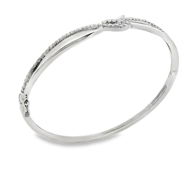 14K White Gold Diamond Bangle Image 2 Van Adams Jewelers Snellville, GA