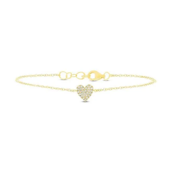 14K White Gold Diamond Heart Bracelet Van Adams Jewelers Snellville, GA