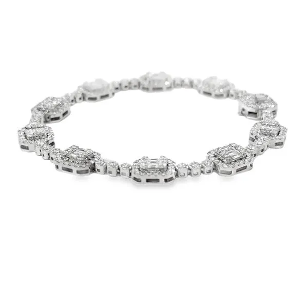 Baguette and Round Diamond Bracelet Image 2 Van Adams Jewelers Snellville, GA