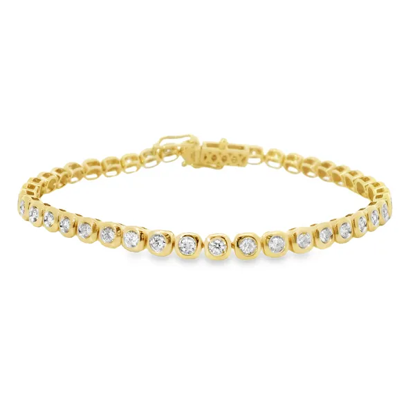 YELLOW GOLD DIAMOND TENNIS BRACECLET Van Adams Jewelers Snellville, GA