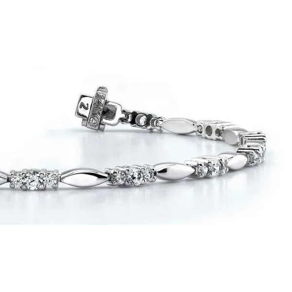 3 Stone White Gold Diamond Bracelet Van Adams Jewelers Snellville, GA