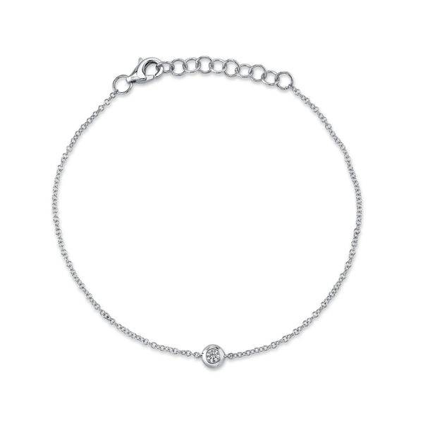 14K White Gold 0.06 CT Natural Diamond Bezel Bracelet Van Adams Jewelers Snellville, GA
