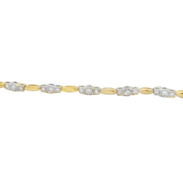 14K Yellow Gold Lab Grown Three Stone Bracelet Image 2 Van Adams Jewelers Snellville, GA