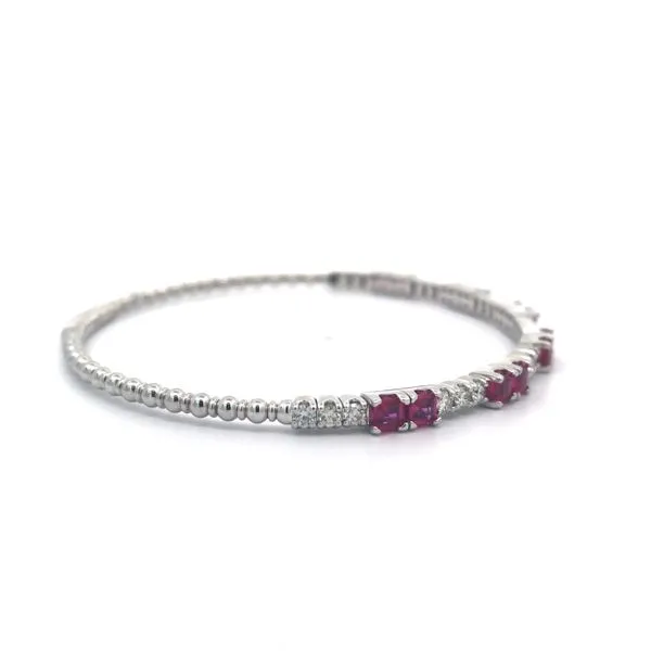 Ruby and Diamond Flex Bangle Bracelet Image 2 Van Adams Jewelers Snellville, GA