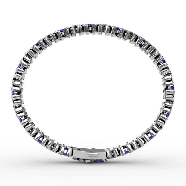 Wave Sapphire and Diamond Bracelet Image 3 Van Adams Jewelers Snellville, GA