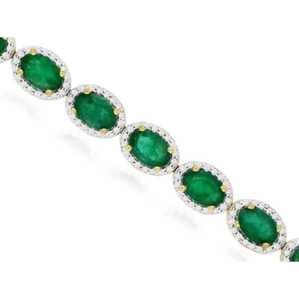 10 CT Emerald and Diamond Bracelet Van Adams Jewelers Snellville, GA