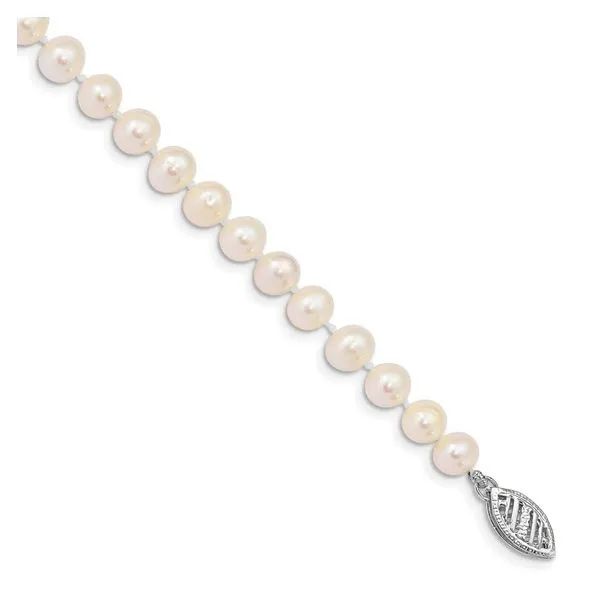 6 MM Freshwater Pearl Bracelet with 14K White Gold Clasp Van Adams Jewelers Snellville, GA