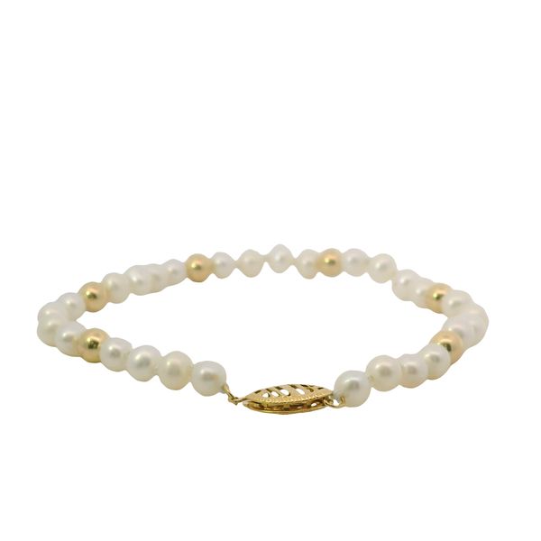 14K Yellow Gold Freshwater Pearl Bracelet Van Adams Jewelers Snellville, GA