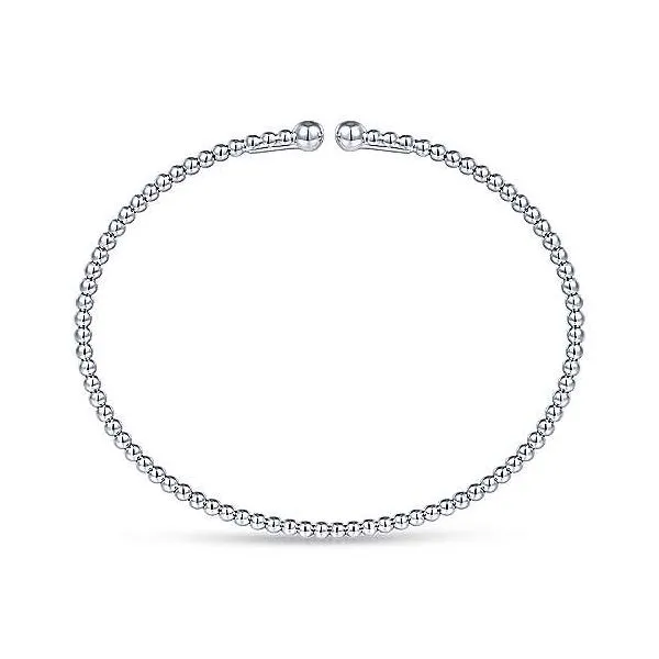 Split 14K White Gold Bead Bujukan Bead Bangle Image 2 Van Adams Jewelers Snellville, GA