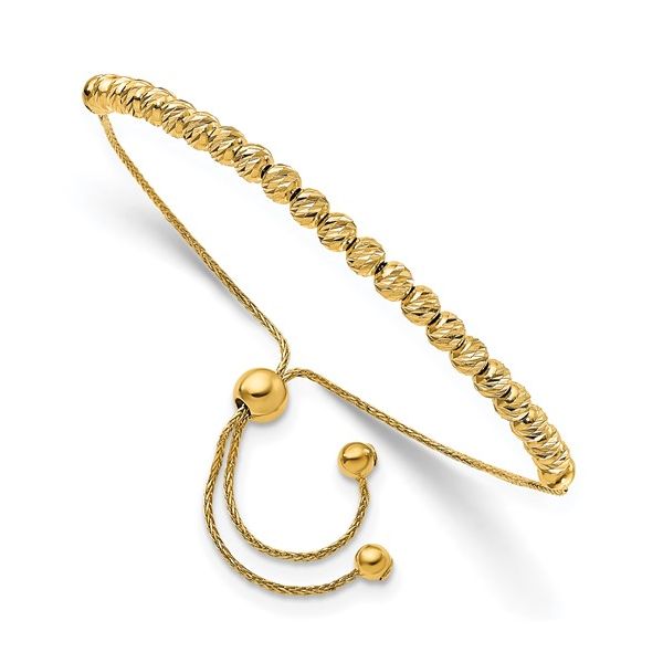 14K Yellow Gold Beaded Bolo Bracelet Van Adams Jewelers Snellville, GA