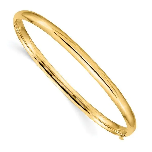 14k Yellow Gold High Polished Hinged Bangle Bracelet