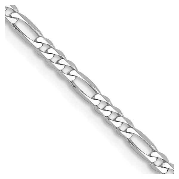 10K White Gold Figaro Chain Van Adams Jewelers Snellville, GA