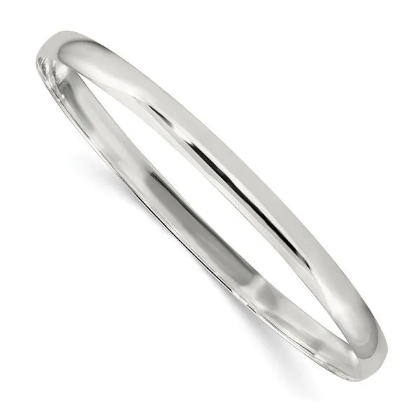 Sterling Silver 4.5 MM Solid Polished Slip On Bangle Van Adams Jewelers Snellville, GA