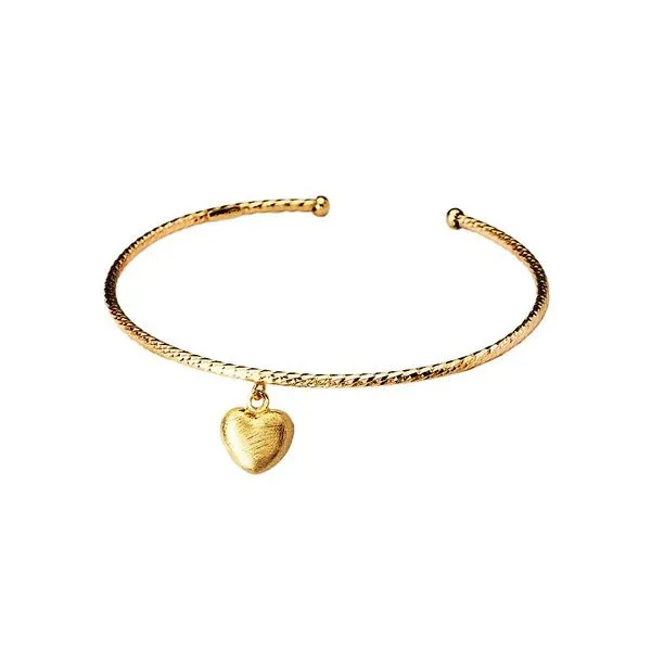 KIM & Co. Italian Gold Plated Sterling Silver Heart Charm Bracelet similar item image