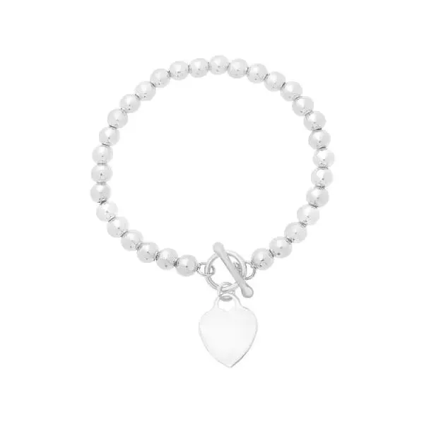 Silver Bead Toggle Heart Bracelet Van Adams Jewelers Snellville, GA