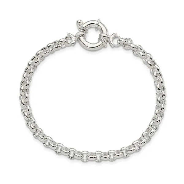 STERLING SILVER POLISHED ROLO FANCY BRACELET Van Adams Jewelers Snellville, GA