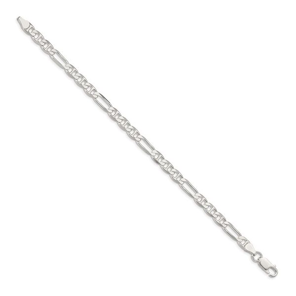 STERLING SILVER 5.5MM FIGARO ANCHOR CHAIN Image 2 Van Adams Jewelers Snellville, GA