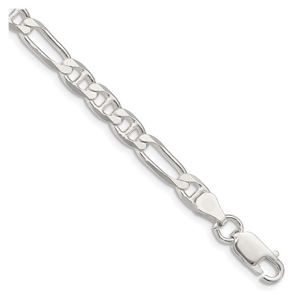 STERLING SILVER 5.5MM FIGARO ANCHOR CHAIN Van Adams Jewelers Snellville, GA
