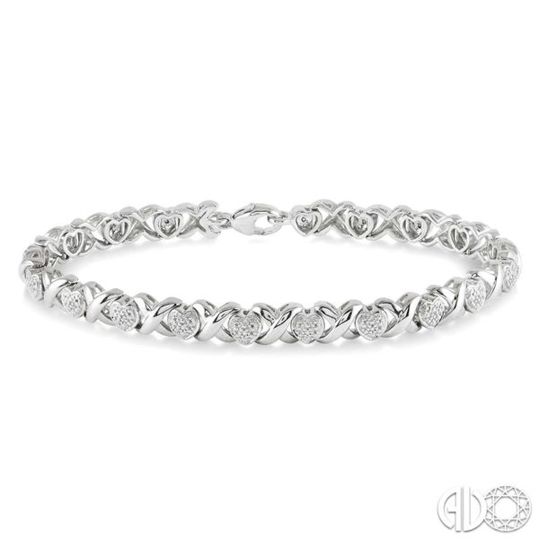 Sterling Silver Heart Shape Diamond Bracelet Van Adams Jewelers Snellville, GA