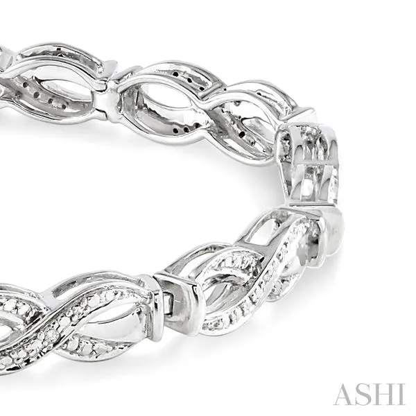Silver Swirl Diamond Bracelet Image 2 Van Adams Jewelers Snellville, GA