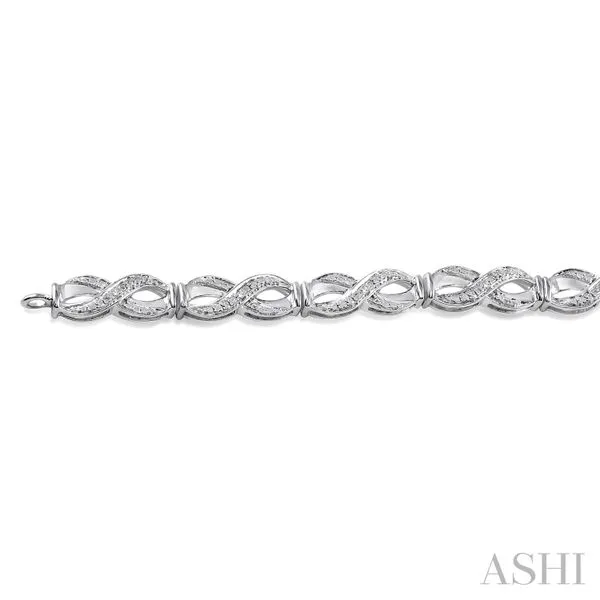 Silver Swirl Diamond Bracelet Image 3 Van Adams Jewelers Snellville, GA