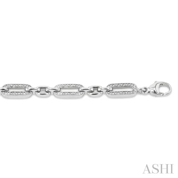 Silver Paper Clip Diamond Fashion Bracelet Image 3 Van Adams Jewelers Snellville, GA