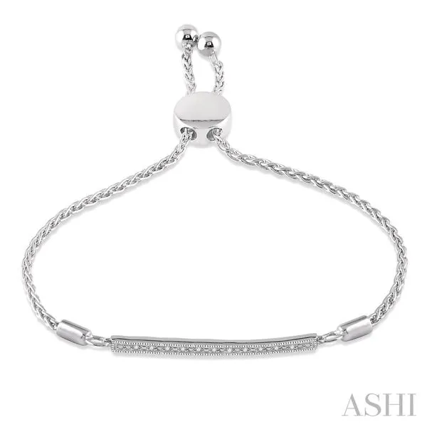 Silver Bar Lariat Diamond Bracelet Image 3 Van Adams Jewelers Snellville, GA