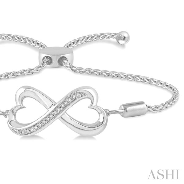 Silver Heart Shape Infinity Lariat Diamond Bracelet Image 2 Van Adams Jewelers Snellville, GA