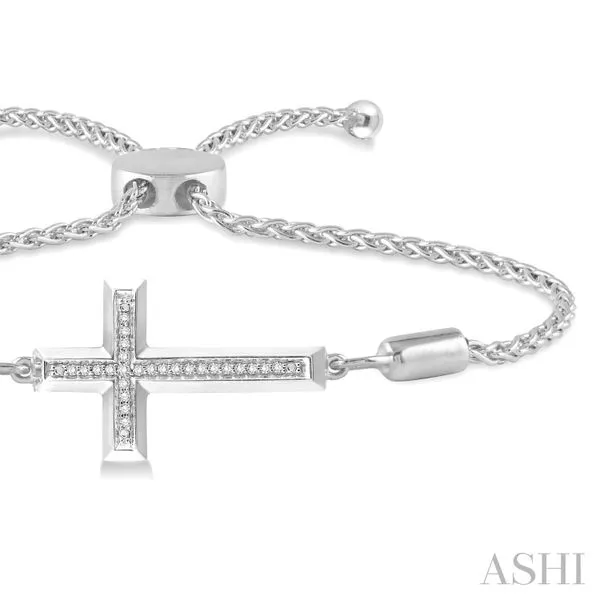 Silver Cross Lariat Diamond Bracelet Image 3 Van Adams Jewelers Snellville, GA