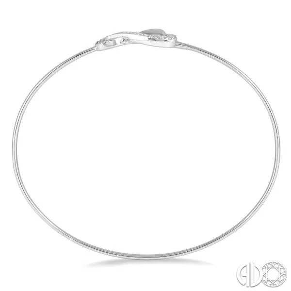 Sterling Silver Diamond Heart Shape Flex Bangle Image 3 Van Adams Jewelers Snellville, GA