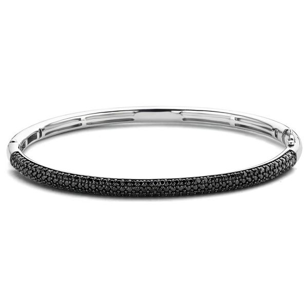 TiSento Silver Bangle with Black Onyx Zirconia Van Adams Jewelers Snellville, GA